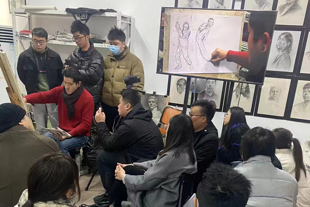 全国速写名师文涛老师到点石画室授课指导